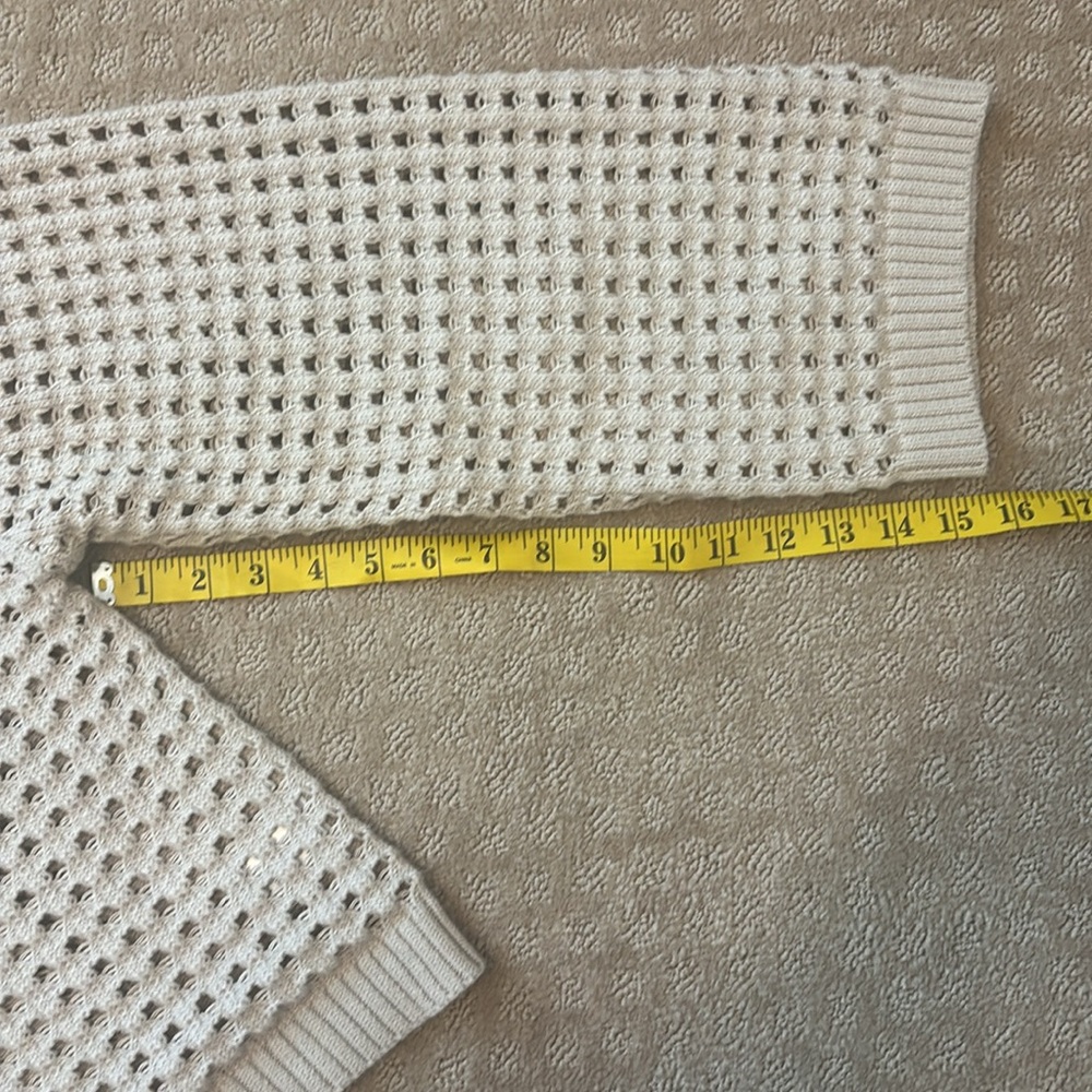 Sammie Mesh Knit Crew Neck Sweater in Dune size Large he - Picture 11 of 12